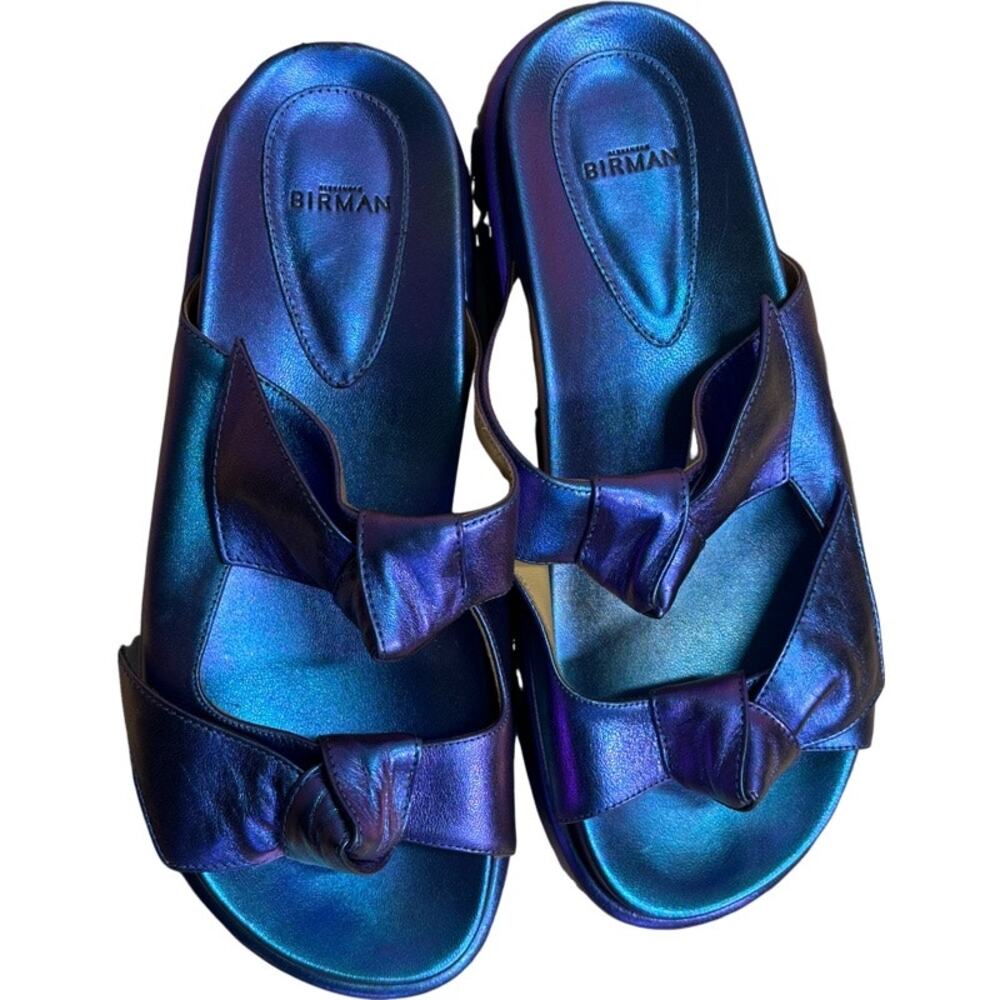 Alexandre Birman Iridescent Clarita Bow Slides Sandals